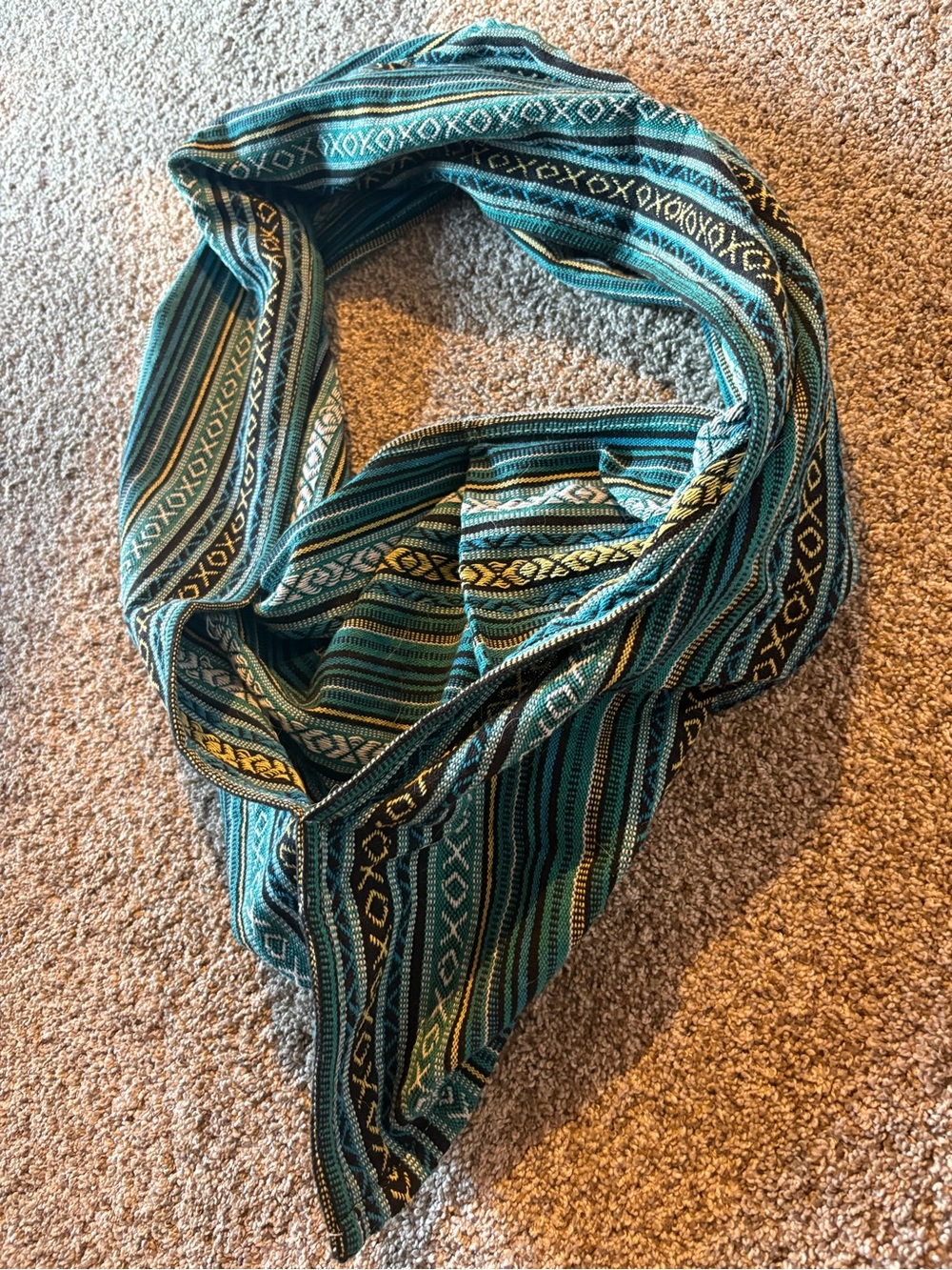 Woven Teal Patterned Dog Sling / Carrier - Picture 2 of 7